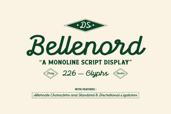 Bellenord: Monoline Script Display Font for Elegant Projects