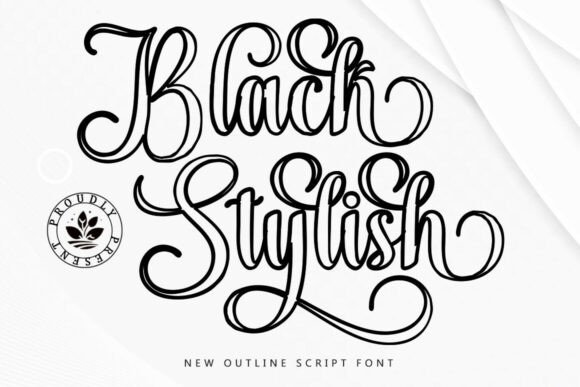 Black Stylish Outline: Airy Sophistication for Modern Typography